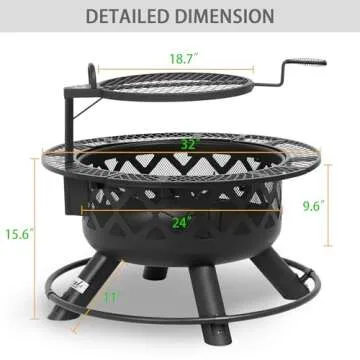 BALI OUTDOORS Fire Pit Outdoor Fire Pit for Wood Firepits for Outside Patio