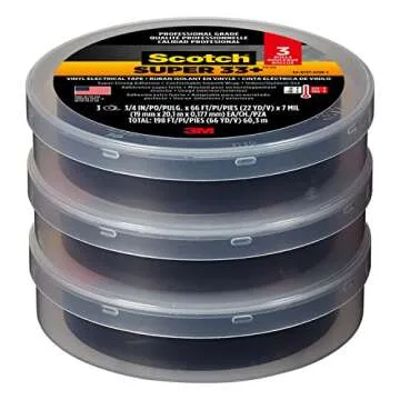 Scotch 3M Super 33+ Vinyl Electrical Tape - Pack of 10 Rolls, Ultimate Insulation Solution