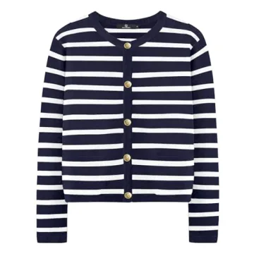 LILLUSORY Women's Striped Cardigan Sweater - Chic Layering Essential
