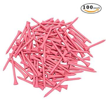 THIODOON Golf tees 3 1/4 inch Less Friction Wood Tees Training for Golfer Professional Natural Wood ...