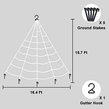 UMEELR 200In Spider Web with Giant Realistic Spiders