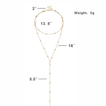 Elegant Dainty Long Gold Necklaces for Women - 14k Gold Plated