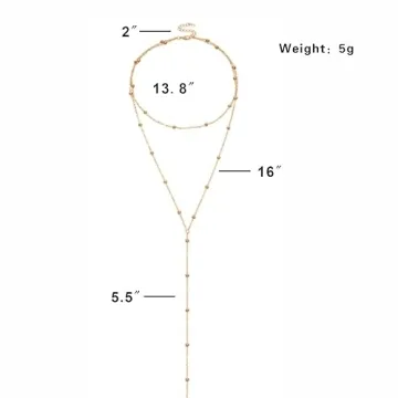 Elegant Dainty Long Gold Necklaces for Women - 14k Gold Plated