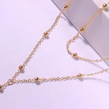 Elegant Dainty Long Gold Necklaces for Women - 14k Gold Plated