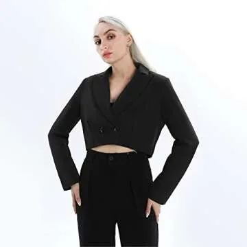 Chic Cropped Blazer for Women - Stylish Office Casual Wear