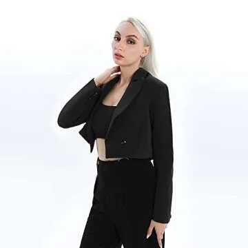 Chic Cropped Blazer for Women - Stylish Office Casual Wear