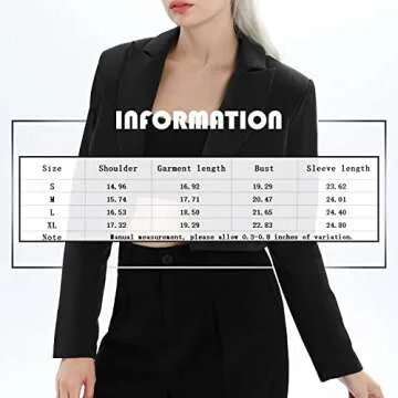Chic Cropped Blazer for Women - Stylish Office Casual Wear
