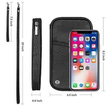 RFID Family Passport Wallet Holder Waterproof, Travel Document Organizer Credit Card Clutch Bag for Men Women