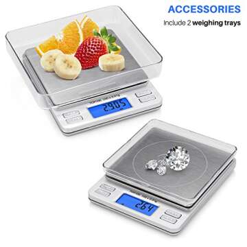 Smart Weigh Digital Pro Pocket Scale - 500g x 0.01g Precision Measurement Scale with Hold and Counti...