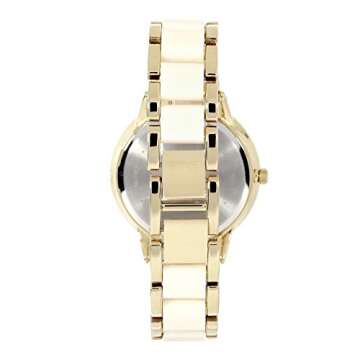 Anne Klein Women's AK/1412IVGB Gold-Tone and Ivory Resin Bracelet Watch