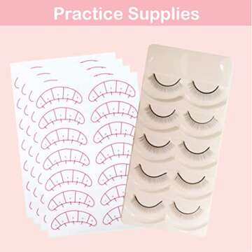 Lyon Lash Eyelash Extension Supplies 4x100 Packs - 100 Pairs Under Eye Gel Pads | 100 Disposable Mascara Brushes Wands | 100 Micro Applicators Brush | 100 Glue Ring Holder | 2 Medical Tapes