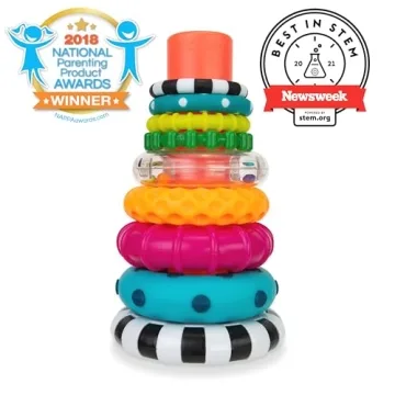 Sassy Stacks Stacking Ring Toy for Kids 6+ Months