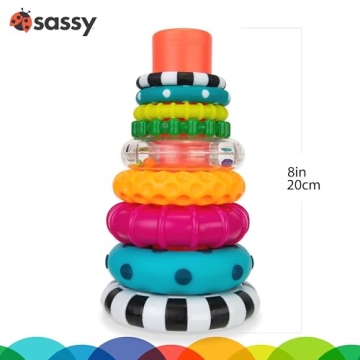 Sassy Stacks Stacking Ring Toy for Kids 6+ Months
