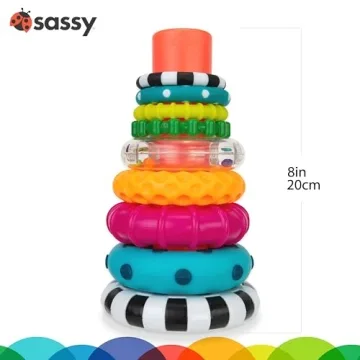Sassy Stacks Stacking Ring Toy for Kids 6+ Months