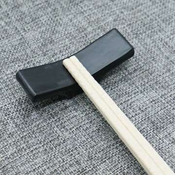 Pomeat Set of 8 Black Porcelain Knife Rests Chopstick Rest set