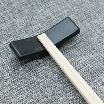 Pomeat Set of 8 Black Porcelain Knife Rests Chopstick Rest set