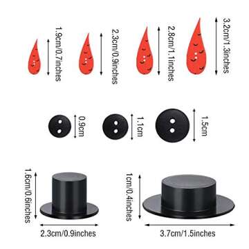 WILLBOND 300 Pieces Christmas DIY Snowman Ornament Set, Including Carrot Nose Buttons, Mini Black Ma...