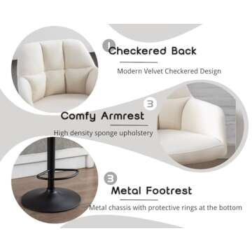 Stylish EALSON Modern Swivel Bar Stools Set of 2