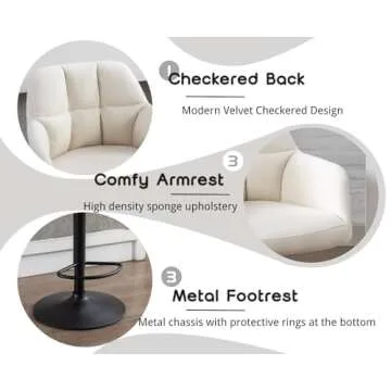 Stylish EALSON Modern Swivel Bar Stools Set of 2