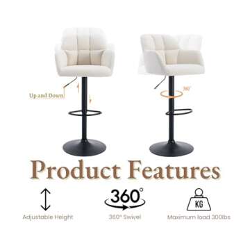 Stylish EALSON Modern Swivel Bar Stools Set of 2