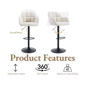 Stylish EALSON Modern Swivel Bar Stools Set of 2