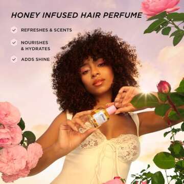 Gisou Honey Infused Hair Perfume Floral Edition - Wild Rose, Nourishing Hydrating Hair Shine Spray (...