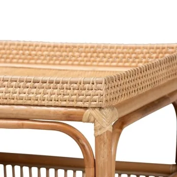 Stylish Lombok Natural Rattan Coffee Table - Unique 2-Tier Design