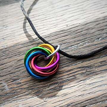 Möbii Necklaces (Multicolor) Pendant Combos, Fidget Infinity Loop Jewelry