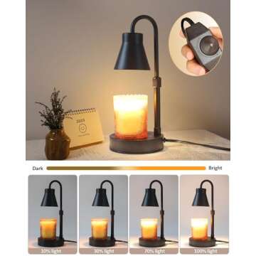 Elenhome Adjustable Candle Warmer Lamp with Dimming Feature