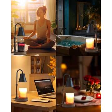 Elenhome Adjustable Candle Warmer Lamp with Dimming Feature