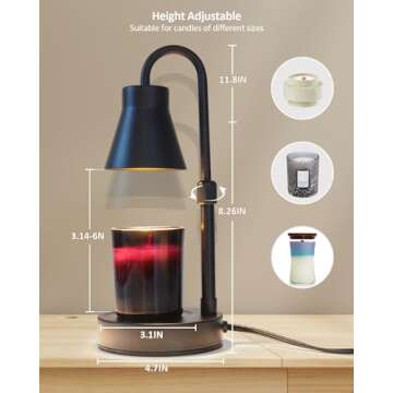 Elenhome Adjustable Candle Warmer Lamp with Dimming Feature