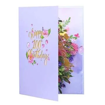 Elegant 3D Pop-Up 100th Birthday Card for Her