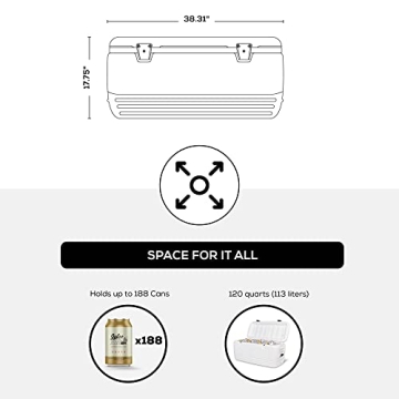 Durable Igloo Polar 120 Qt. Cooler for Outdoor Fun