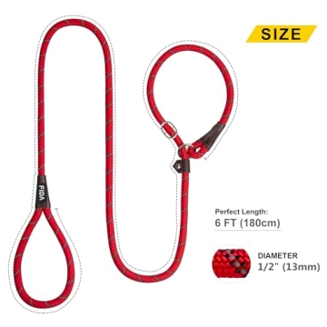 Fida Slip Lead – 6 FT Pet Training Leash for All Dogs