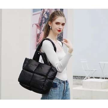 Stylish Puffer Tote Bag for Work and Travel