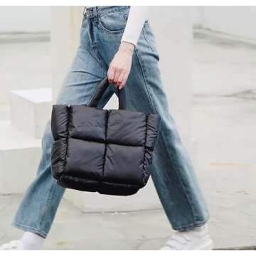 Stylish Puffer Tote Bag for Work and Travel