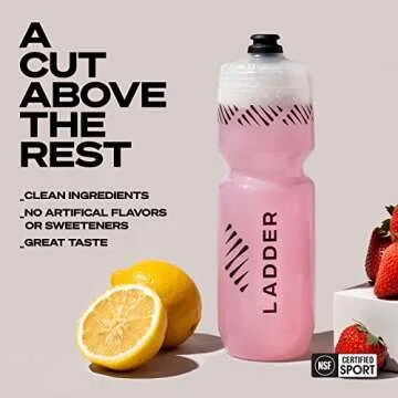 LADDER Sport Pre Workout Powder, Caffeine, Beta-Alanine, Creatine, Theanine, Clean Energy with No Artificial Sweeteners, NSF Certified for Sport (Strawberry Lemonade Packet)