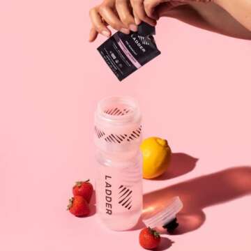 LADDER Sport Pre Workout Powder, Caffeine, Beta-Alanine, Creatine, Theanine, Clean Energy with No Artificial Sweeteners, NSF Certified for Sport (Strawberry Lemonade Packet)
