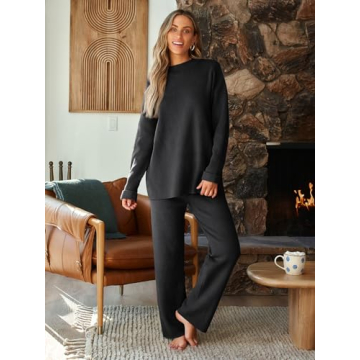 LILLUSORY Cozy Striped Sweater Set for Women 2024 Fashion