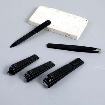 3 Pcs Nail Clipper Set Men Women Nail Cutter Personal Care Nail Black Grooming Kit Toenail Clippers and Fingernail Clippers for Men Husband Boyfriend Parent Cuticle Cutter Nail Scissors Manicure Set