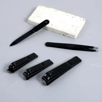 3 Pcs Nail Clipper Set Men Women Nail Cutter Personal Care Nail Black Grooming Kit Toenail Clippers and Fingernail Clippers for Men Husband Boyfriend Parent Cuticle Cutter Nail Scissors Manicure Set