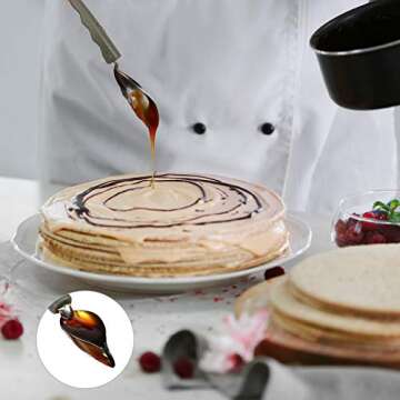 6 Pieces Culinary Drawing Decorating Spoons Stainless Steel Plating Decorating Pen Decorative Plates Multi-use Sauce Drizzle DIY Chocolate Filter Chef Art Pencil for Decorative Plate Food Cake Coffee