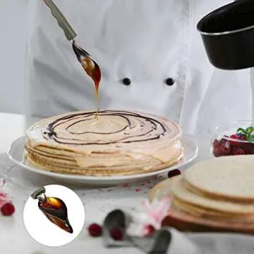 6 Pieces Culinary Drawing Decorating Spoons Stainless Steel Plating Decorating Pen Decorative Plates Multi-use Sauce Drizzle DIY Chocolate Filter Chef Art Pencil for Decorative Plate Food Cake Coffee