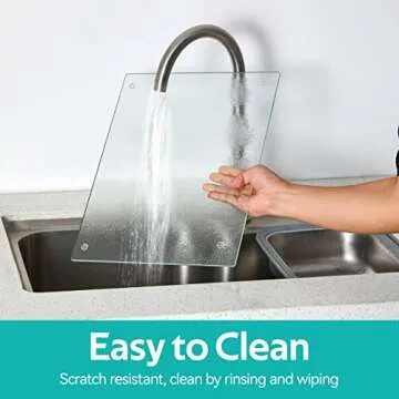 Murrey Home Glass Cutting Board for Kitchen Counter, Tempered Glass Chopping Boards Dishwasher Safe, Small Clear Countertop Tray, Scratch Resistant, Heat Resistant, 16"x12"