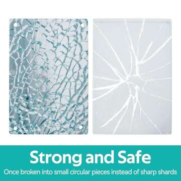 Murrey Home Glass Cutting Board for Kitchen Counter, Tempered Glass Chopping Boards Dishwasher Safe, Small Clear Countertop Tray, Scratch Resistant, Heat Resistant, 16"x12"