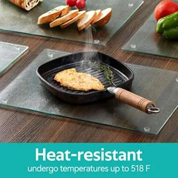 Murrey Home Glass Cutting Board for Kitchen Counter, Tempered Glass Chopping Boards Dishwasher Safe, Small Clear Countertop Tray, Scratch Resistant, Heat Resistant, 16"x12"