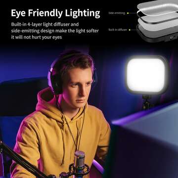 RaLeno Streaming Key Light with RGB & Remote Control