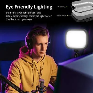 RaLeno Streaming Key Light with RGB & Remote Control