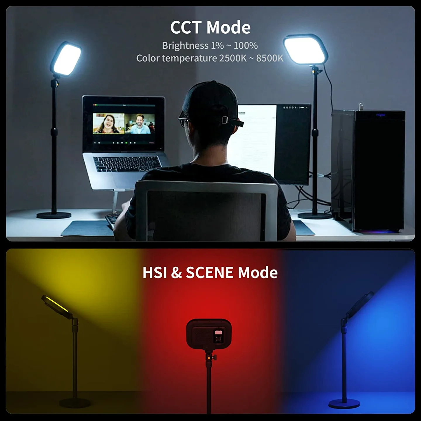 RaLeno Streaming Key Light with RGB & Remote Control