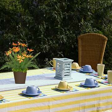 Luxsego Silk Artificial Flowers Coreopsis Faux Flowers, Potted Floral Decor for Garden, Wedding, Office Table Decor Idea for Her or Him, Decorative Home Accessories(14.7 in, Orange)